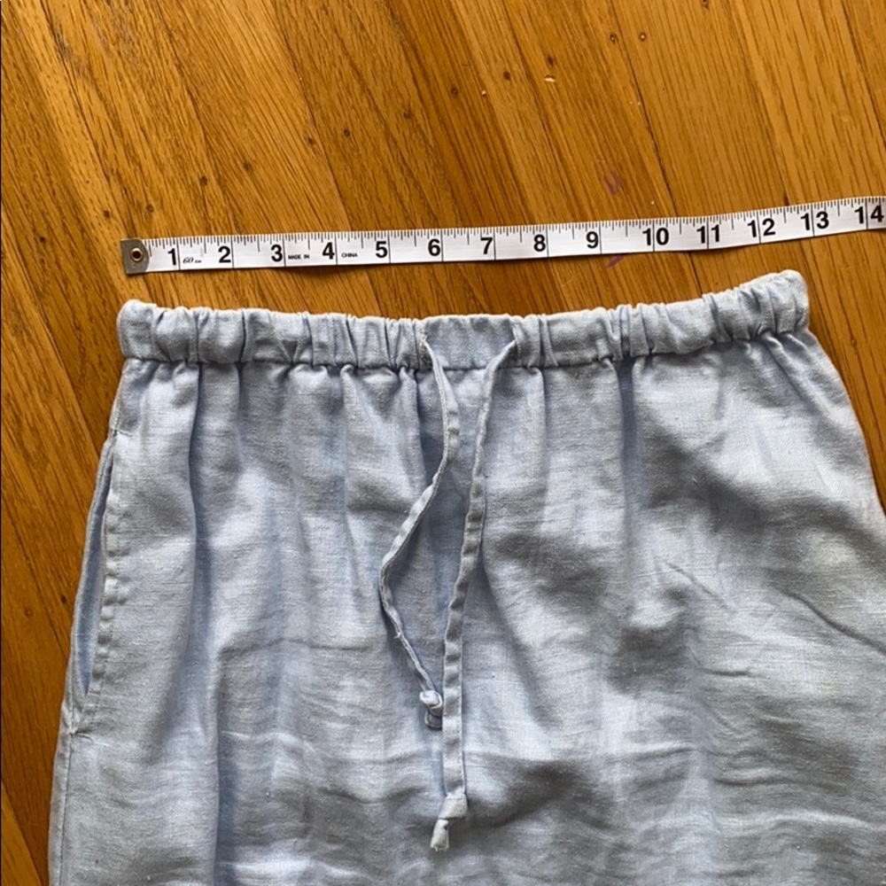 Sky Blue 100% Linen Maxi Skirt